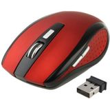 2.4 GHz 800~1600 DPI Wireless 6D Optical Mouse with USB Mini Receiver  Plug and Play  Working Distance up to 10 Meters (Red)