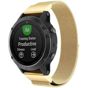 For Garmin Fenix 5 Milan Metal Stainless Steel Metal Watchband  Size:26MM(Golden)