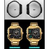 SKMEI 1392 Multi-Function Outdoor Sports Watch Business Double Display Waterproof Electronic Watch(Golden)