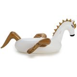 Inflatable Pegasus Shaped Floating Mat Swimming Ring  Inflated Size: 240 x 230 x 130cm(Gold)