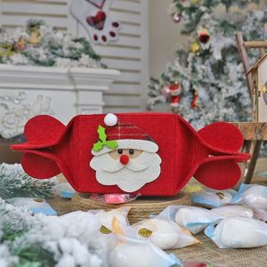 4 PCS Folding Candy Gift Packaging Bag Creative Non-woven Bag Christmas Decoration Gift Bag(Elderly)