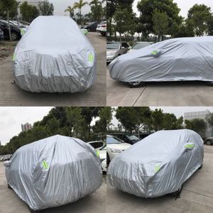 PVC Anti-Dust Sunproof SUV Car Cover with Warning Strips  Fits Cars up to 5.1m(199 inch) in Length