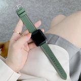 Three Lines Canvas Replacement Strap Watchband For Apple Watch Series 6 & SE & 5 & 4 40mm / 3 & 2 & 1 38mm(Green)