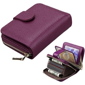 KB132 Female Style Full Grain Cow Leather Multifunctional Wallet/ Card Bag/ Driving License Package(Purple)