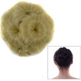 Wig Ball Head Flower Hairpin Hair Bag Wig Headband for Bride(Beige)