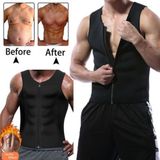 Men Zipper Vest Abdomen Corset Fitness Clothing  Size:S(Grey)