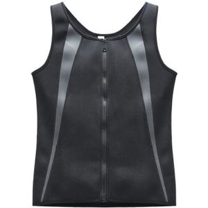 Men Zipper Vest Abdomen Corset Fitness Clothing  Size:S(Grey)