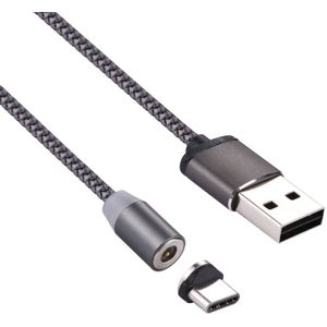 360 Degree Rotation 1m Weave Style USB-C / Type-C to USB 2.0 Strong Magnetic Charger Cable with LED Indicator  For Galaxy S8 & S8 + / LG G6 / Huawei P10 & P10 Plus / Oneplus 5 / Xiaomi Mi6 & Max 2 /and other Smartphones(Grey)