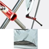 Outdoor Portable Folding Chair Ultralight Aluminum Alloy Moon Camping Beach Chair  Color:Rice Gray Surface-Red Background