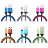 1m Woven Style USB-C / Type-C 3.1 to USB 2.0 Data Sync Charge Cable  For Galaxy S8 & S8 + / LG G6 / Huawei P10 & P10 Plus / Xiaomi Mi6 & Max 2 and other Smartphones(Blue)