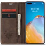 Voor Huawei P40 Pro CaseMe-013 multifunctionele horizontale flip lederen hoes met kaartsleuf & houder & portemonnee(koffie)