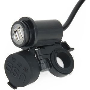 5V Waterproof Motorcycle SAE to USB Cable Adapter Dual Port Power Socket Adapter  for Smart Phones  Tablets  GPS