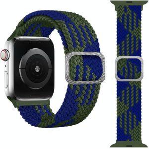 Gesp gevlochten elastische band horlogeband voor Apple Watch Series 6 & SE & & 5 & 4 40mm / 3 & 2 & 1 38mm (blauw tussen groen)