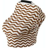 Multifunctional Cotton Nursing Towel Safety Seat Cushion Stroller Cover(Brown and White Wavy Stripes)