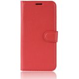 For OnePlus 6 Litchi Texture Horizontal Flip Leather Case with Holder & Card Slots & Wallet(Red)