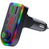 F8 Car FM Transmitter Colorful Light Type-C Car MP3 Player