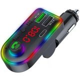 F8 Car FM Transmitter Colorful Light Type-C Car MP3 Player