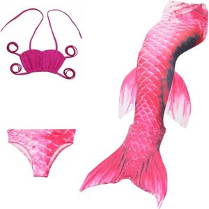 3 PCS / Sets Children Swimming Mermaid Tails Bikini Cosplay Mermaid Swimwear  Size: 140