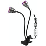 Led Clip Plant Lamp USB Afstandsbediening Dimmen Grow Light  Style: Double Head (Full Spectral)