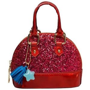 Cute Leather Shoulder Bag Messenger Bag Girls Solid Color Mini Zip Small Square Bag Tote Bag(Red)