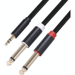 3683 3.5mm Male to Dual 6.35mm Male Audio Cable  Cable Length:2m(Black)