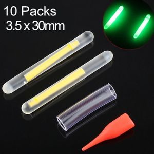 10 Packs OCEAN SUN Luminous Float Night Fishing Light Stick  Visibility: 20m  Size: 3.5 x 30mm