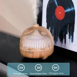 Bird Cage Wood Graphic Aromatherapy Machine Ultrasonic Smart Home Colorful Night Light Hollow Humidifier  Product specifications: EU Plug(Deep Wood Pattern)