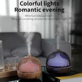 Bird Cage Wood Graphic Aromatherapy Machine Ultrasonic Smart Home Colorful Night Light Hollow Humidifier  Product specifications: EU Plug(Deep Wood Pattern)