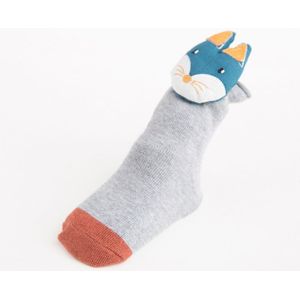 Baby Toddler Floor Socks Cartoon Non-slip Cotton Socks  Size:S(Gray)