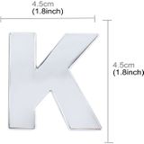 Car Vehicle Badge Emblem 3D English Letter K Self-adhesive Sticker Decal  Size: 4.5*4.5*0.5cm