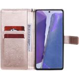 For Samsung Galaxy Note20 3D Butterflies Embossing Pattern Horizontal Flip Leather Case with Holder & Card Slot & Wallet(Rose Gold)