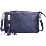 Ladies Fringed One-Shoulder Diagonal Bag Large-Capacity Casual Bag(Navy Blue)