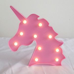 LED Holiday Decoration Light Unicorn Night Light(Pink)