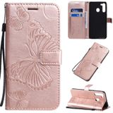 For Galaxy A70e 3D Butterflies Embossing Pattern Horizontal Flip Leather Case with Holder & Card Slot & Wallet & Lanyard(Rose Gold)