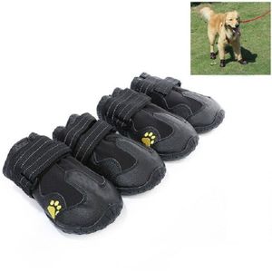 4 in 1 Herfst Winter Pet Dog Foot Cover Waterdichte Schoenen  Maat: 6.5x5cm (Zwart)