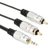 3.5mm Jack Stereo to 2 RCA Male Audio Cable  Length: 3m