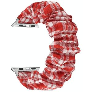 Geruite hair tie riem voor Apple Watch Series 6 & se & 5 & 4 40mm / 3 & 2 & 1 38mm (roze)