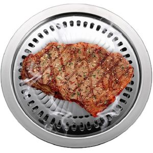 Portable Round Multifunctional Stainless Steel Outdoor Barbecue Tray  Specification:30 × 30 × 2.8 cm