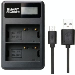 For Nikon EN-EL3E / EL3 Smart LCD Display USB Dual-Channel Charger