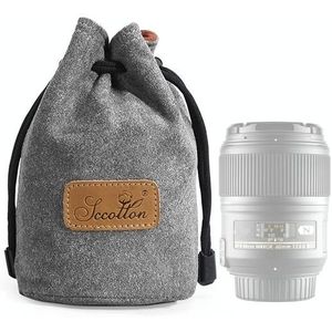 S.C.COTTON Liner Shockproof Digital Protection Portable SLR Lens Bag Micro Single Camera Bag Round Gray S