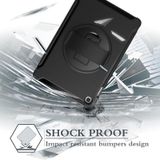 For iPad 10.5 / Air 10.5  360 Degree Rotation PC + Silicone Protective Case with Holder & Hand-strap(Black)