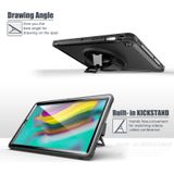 For iPad 10.5 / Air 10.5  360 Degree Rotation PC + Silicone Protective Case with Holder & Hand-strap(Black)