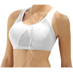 High Stretch Breathable Top Fitness Women Padded Sports Bra(White)