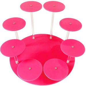 YX034 Acryl Cupcake Plank Cartoon Cake Display Stand (Roze)