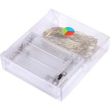 5m IP65 Waterproof Colorful Light Silver Wire String Light  6W 50 LEDs SMD 0603 3 x AA Batteries Box Fairy Lamp Decorative Light  DC 5V