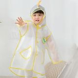 Carton Children Raincoat With Schoolbag Seat Poncho  Size: XL(Yellow Dinosaur )