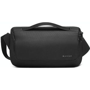 BANGE Sports Leisure Chest Bag Business Waist Bag Trendy Fashion Messenger Bag Shoulder Bag (Black)