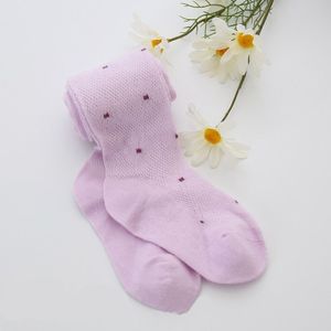 Children Mesh Thin Dance Socks Girls Small Fresh Cotton Pantyhose  Size:27/29(Purple)