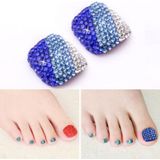 2 PCS Crystal Fake Nail Art Tips Rhinestone Full Cover Toenails Decals Stickers(NO:22)