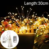 30cm Explosion Ball Fireworks Dimmable Copper Wire LED String Light  150 LEDs Batteries Box LED Decorative Light with Remote Control(Warm White)